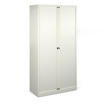 Bisley systems storage high tambour cupboard 1970mm high white - DST78WH
