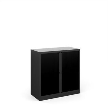 Bisley systems storage low tambour cupboard 1000mm high black - DST40K