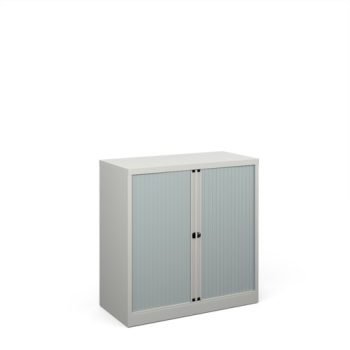 Bisley systems storage low tambour cupboard 1000mm high goose grey - DST40G