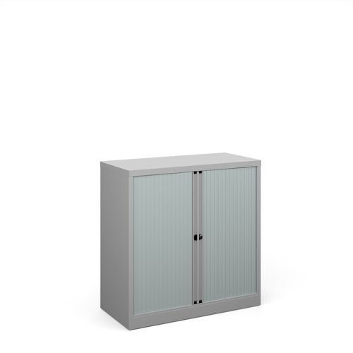 Bisley systems storage low tambour cupboard 1000mm high silver - DST40S