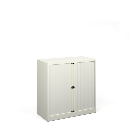 Bisley systems storage low tambour cupboard 1000mm high white - DST40WH