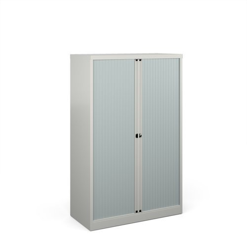 Bisley systems storage medium tambour cupboard 1570mm high goose grey - DST65G