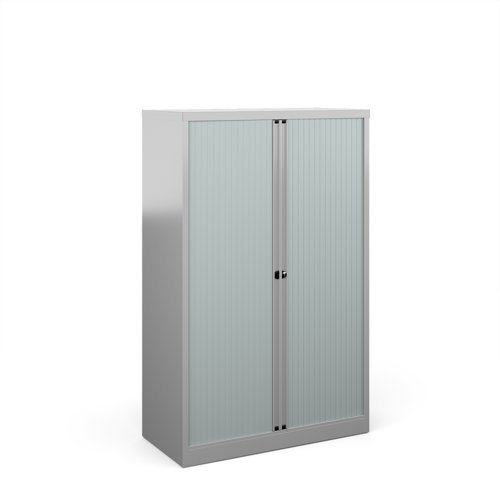 Bisley systems storage medium tambour cupboard 1570mm high silver - DST65S