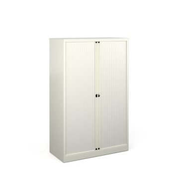Bisley systems storage medium tambour cupboard 1570mm high white - DST65WH