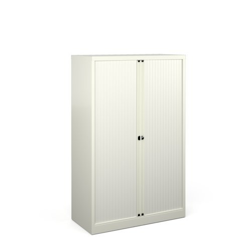 Bisley systems storage medium tambour cupboard 1570mm high white - DST65WH