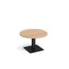 Brescia circular coffee table with flat square black base 800mm beech - BCC800-K-B