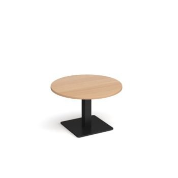 Brescia circular coffee table with flat square black base 800mm beech - BCC800-K-B