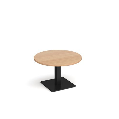 Brescia circular coffee table with flat square black base 800mm beech - BCC800-K-B