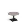 Brescia circular coffee table with flat square black base 800mm grey oak - BCC800-K-GO