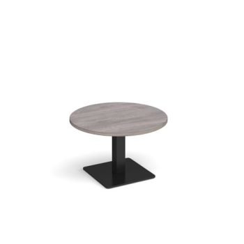 Brescia circular coffee table with flat square black base 800mm grey oak - BCC800-K-GO