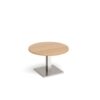 Brescia circular coffee table with flat square brushed steel base 800mm beech - BCC800-BS-B