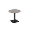 Brescia circular dining table with flat square black base 800mm grey oak - BDC800-K-GO