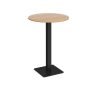 Brescia circular poseur table with flat square black base 800mm beech - BPC800-K-B