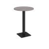 Brescia circular poseur table with flat square black base 800mm grey oak - BPC800-K-GO