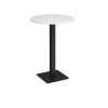 Brescia circular poseur table with flat square black base 800mm white - BPC800-K-WH