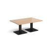 Brescia rectangular coffee table with flat square black bases 1200mm x 800mm beech - BCR1200-K-B