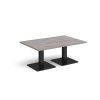 Brescia rectangular coffee table with flat square black bases 1200mm x 800mm grey oak - BCR1200-K-GO