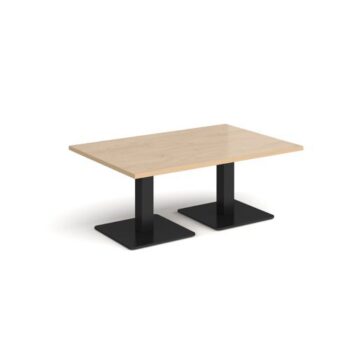 Brescia rectangular coffee table with flat square black bases 1200mm x 800mm kendal oak - BCR1200-K-KO