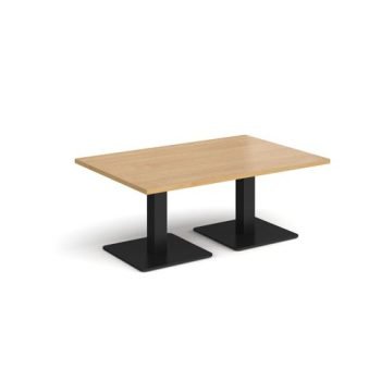 Brescia rectangular coffee table with flat square black bases 1200mm x 800mm oak - BCR1200-K-O