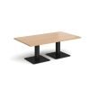 Brescia rectangular coffee table with flat square black bases 1400mm x 800mm beech - BCR1400-K-B