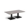 Brescia rectangular coffee table with flat square black bases 1400mm x 800mm grey oak - BCR1400-K-GO