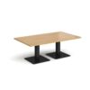 Brescia rectangular coffee table with flat square black bases 1400mm x 800mm oak - BCR1400-K-O