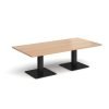 Brescia rectangular coffee table with flat square black bases 1600mm x 800mm beech - BCR1600-K-B