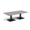 Brescia rectangular coffee table with flat square black bases 1600mm x 800mm grey oak - BCR1600-K-GO