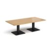 Brescia rectangular coffee table with flat square black bases 1600mm x 800mm oak - BCR1600-K-O