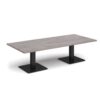 Brescia rectangular coffee table with flat square black bases 1800mm x 800mm grey oak - BCR1800-K-GO