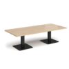Brescia rectangular coffee table with flat square black bases 1800mm x 800mm kendal oak - BCR1800-K-KO