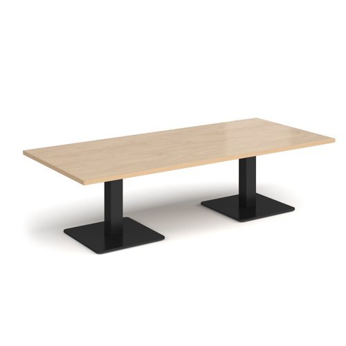 Brescia rectangular coffee table with flat square black bases 1800mm x 800mm kendal oak - BCR1800-K-KO