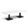 Brescia rectangular coffee table with flat square black bases 1800mm x 800mm white - BCR1800-K-WH
