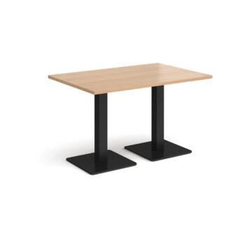 Brescia rectangular dining table with flat square black bases 1200mm x 800mm beech - BDR1200-K-B