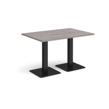 Brescia rectangular dining table with flat square black bases 1200mm x 800mm grey oak - BDR1200-K-GO