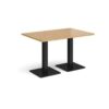 Brescia rectangular dining table with flat square black bases 1200mm x 800mm oak - BDR1200-K-O