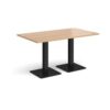 Brescia rectangular dining table with flat square black bases 1400mm x 800mm beech - BDR1400-K-B