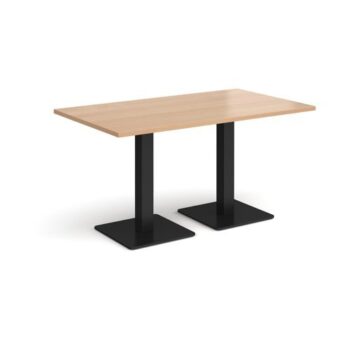 Brescia rectangular dining table with flat square black bases 1400mm x 800mm beech - BDR1400-K-B