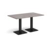 Brescia rectangular dining table with flat square black bases 1400mm x 800mm grey oak - BDR1400-K-GO