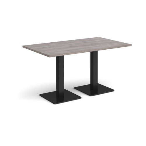 Brescia rectangular dining table with flat square black bases 1400mm x 800mm grey oak - BDR1400-K-GO
