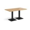 Brescia rectangular dining table with flat square black bases 1400mm x 800mm oak - BDR1400-K-O