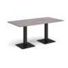 Brescia rectangular dining table with flat square black bases 1600mm x 800mm grey oak - BDR1600-K-GO
