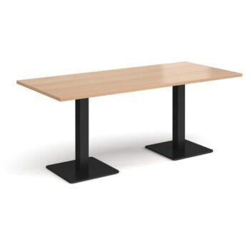 Brescia rectangular dining table with flat square black bases 1800mm x 800mm beech - BDR1800-K-B