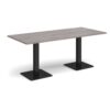 Brescia rectangular dining table with flat square black bases 1800mm x 800mm grey oak - BDR1800-K-GO