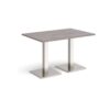 Brescia rectangular dining table with flat square brushed steel bases 1200mm x 800mm grey oak - BDR1200-BS-GO
