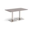 Brescia rectangular dining table with flat square brushed steel bases 1400mm x 800mm grey oak - BDR1400-BS-GO
