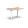 Brescia rectangular dining table with flat square white bases 1200mm x 800mm kendal oak - BDR1200-WH-KO