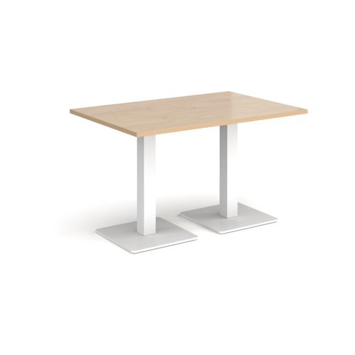 Brescia rectangular dining table with flat square white bases 1200mm x 800mm kendal oak - BDR1200-WH-KO