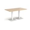 Brescia rectangular dining table with flat square white bases 1400mm x 800mm kendal oak - BDR1400-WH-KO