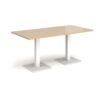 Brescia rectangular dining table with flat square white bases 1600mm x 800mm kendal oak - BDR1600-WH-KO